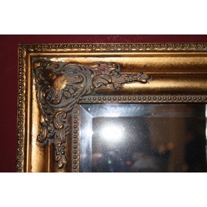 Guld spejl facetslebet let barok 52x62cm - Se andre Guldspejle